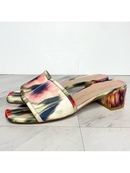 Stuart Weitzman Shoes - Stuart Weitzman Cayman 35 Square Toe Multicolor Block Heel Sandal 9 1/2 B